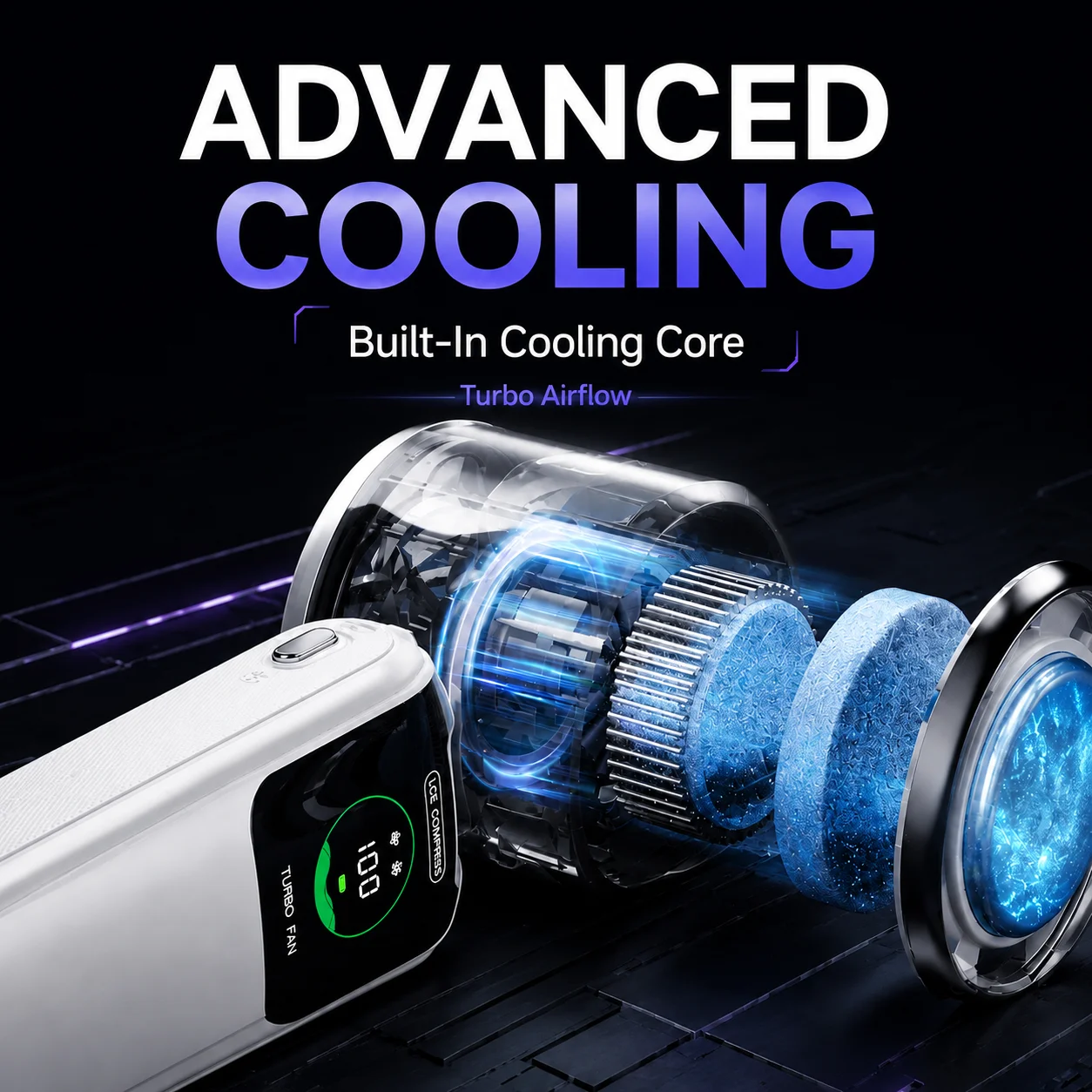 Neck Fan, 5-Speed Turbo Wind Foldable Hands Free Cooler, 4000mAh 9H Battery Travel Outdoor 4