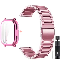 Luxury Metal Strap & TPU Soft Case Set for Smartwatches - Stainless Steel Watchband Correa (4)