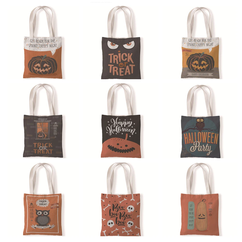 

Halloween Pumpkin Shoulder Bag Canvas Bag Shopper Bag Fashion Casual Witch Ghost Shoulder Bags Tote Shopper Bag