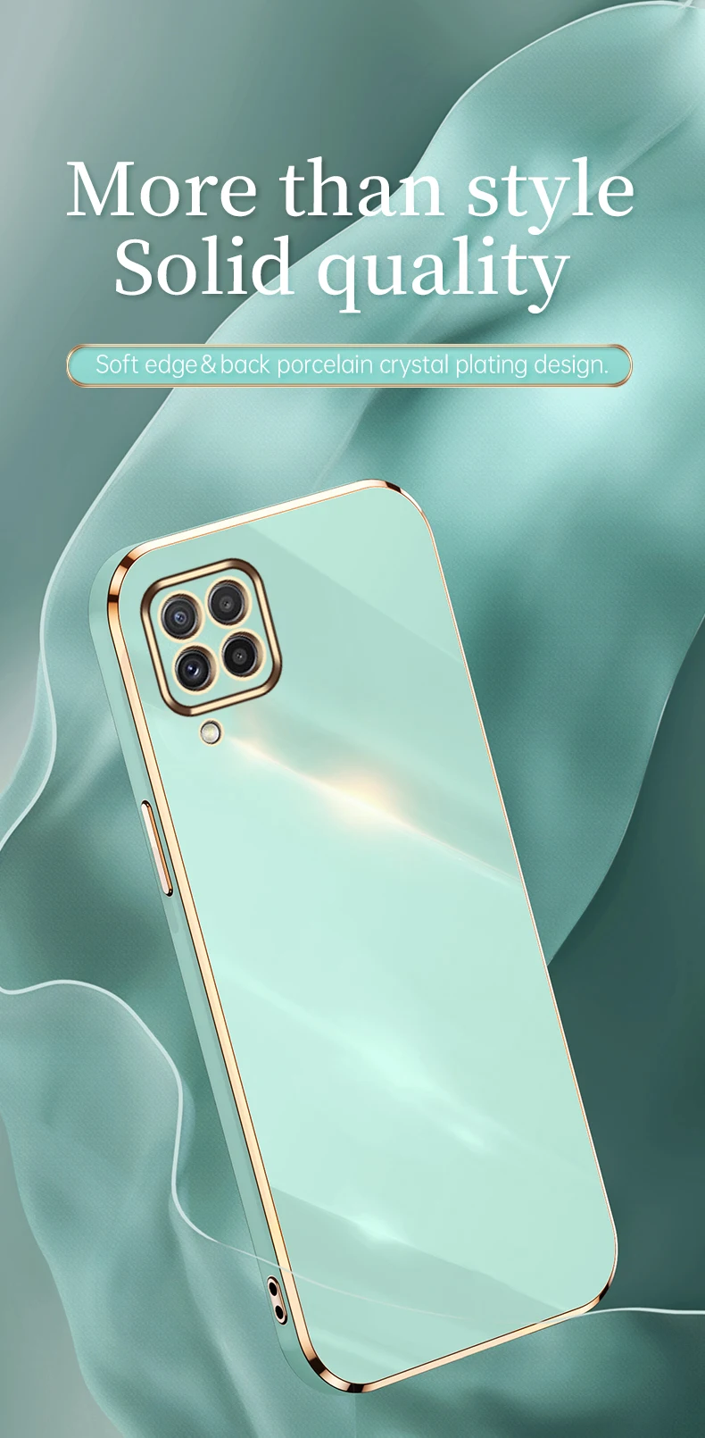 Plating Texture Case for Samsung A22 A12 Nacho A42 5G dekselvesker for Galaxy M22 M12 telefonveske Coque Capa_voghion.com