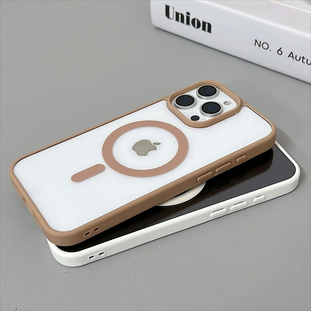 Luxury Transparent Magnetic Protective Phone Case with Clear Cover