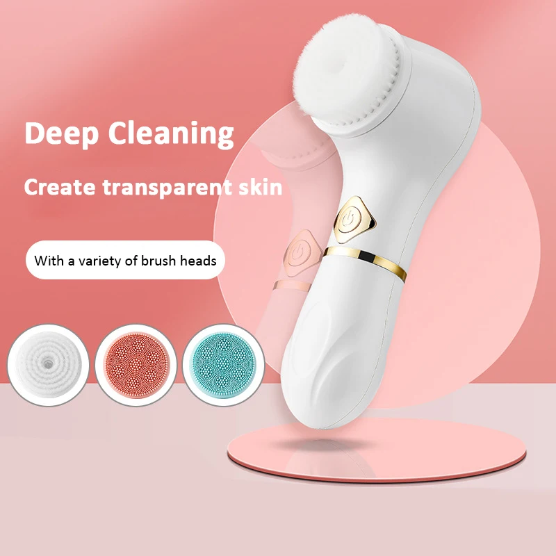 3 In 1 Electric Facial Cleanser Face Wash Machine Pore Cleansing Massage Multifunctional