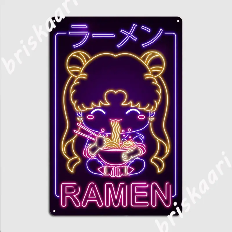 Kawai Ramen Segni In Metallo Cartone Amante Targa Casa Garage Club Decorazione Divertente Stile Giapponese Anime Ramen Tin Sign Poster