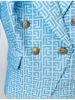 HIGH STREET Newest 2024 Designer Jacket Women's Double Breasted Lion Buttons Monogram Geometrical Jacquard Blazer 5