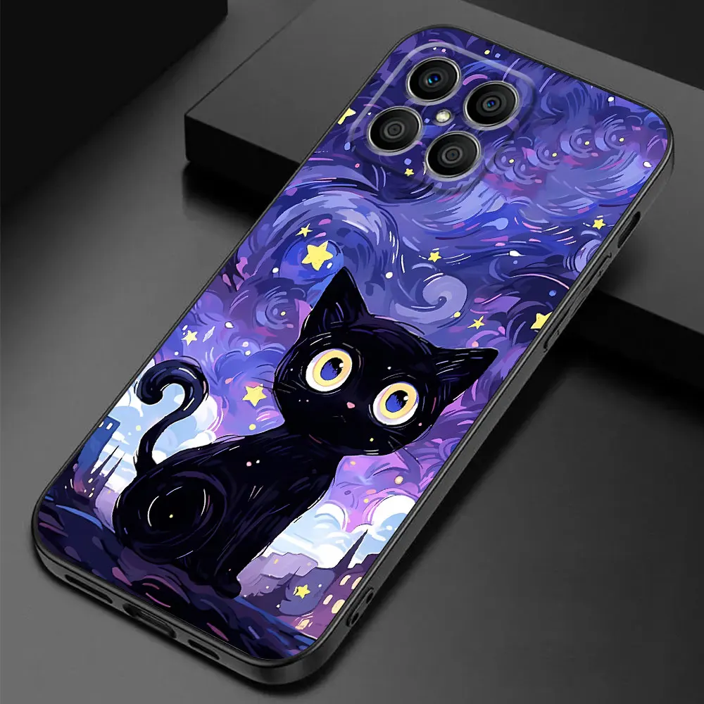 Starry Sky Cat Silicone Phone Case Cover