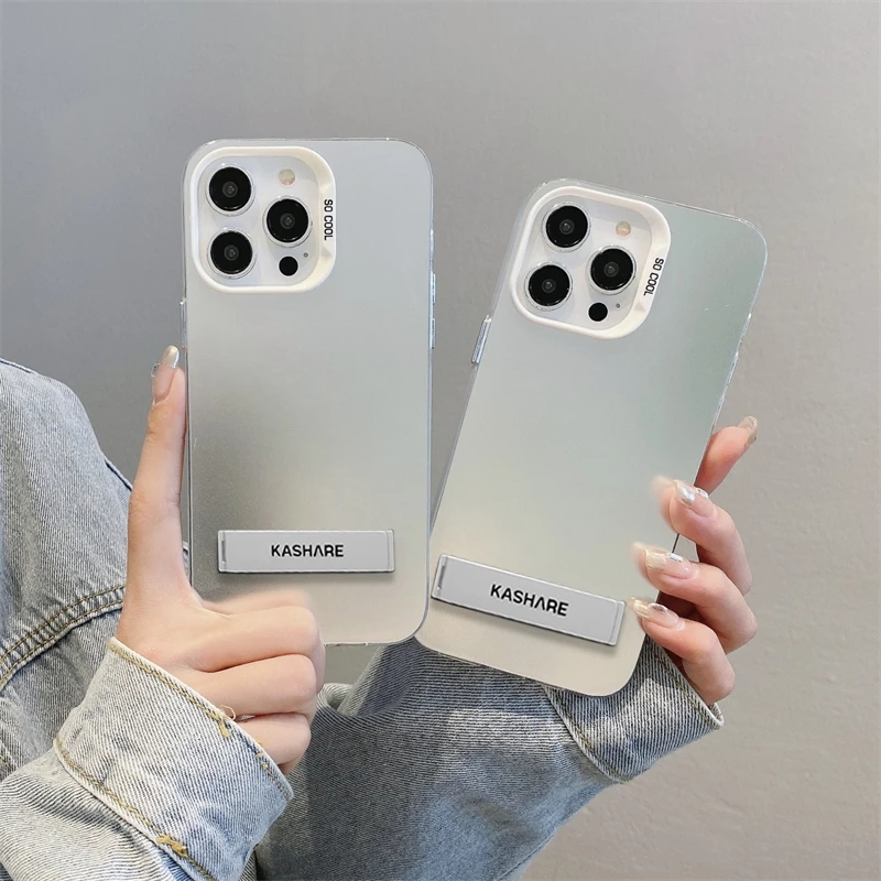 Luxuriöse Aurora-Falthülle für iPhone 11 12 13 14 15 Pro Max 7 8 Plus X Xs Xr 15pro 15plus 14plus, weiche Silikon-Standabdeckung_voghion.com