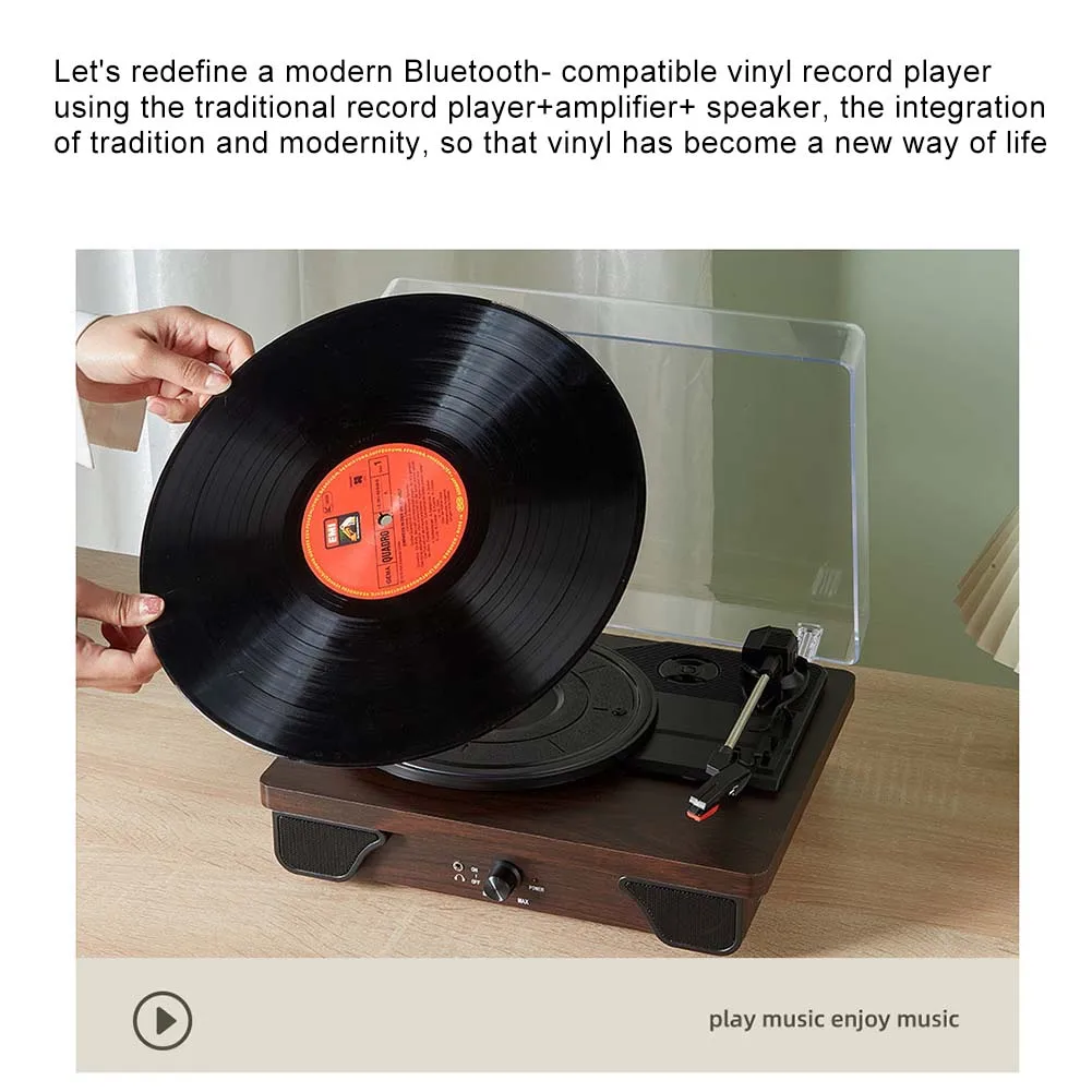 Nostalgic Wooden Phonograph Great For Displaying In Living Rooms While Providing An Authentic Listening Journey