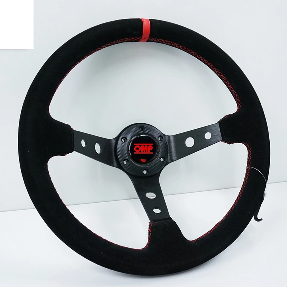 

Deep Universal 350MM Racing Drift OMP Steering Wheel Car Suede Leather JDM Steering Wheel Volantes For VW HONDA TOYOTA BMW