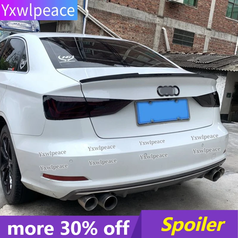 

For Audi A3 Sedan S3 Spoiler 2014 2015 2016 2017 2018 High Quality ABS Plastic Unpainted Color Rear Trunk Lip Spoiler Wing