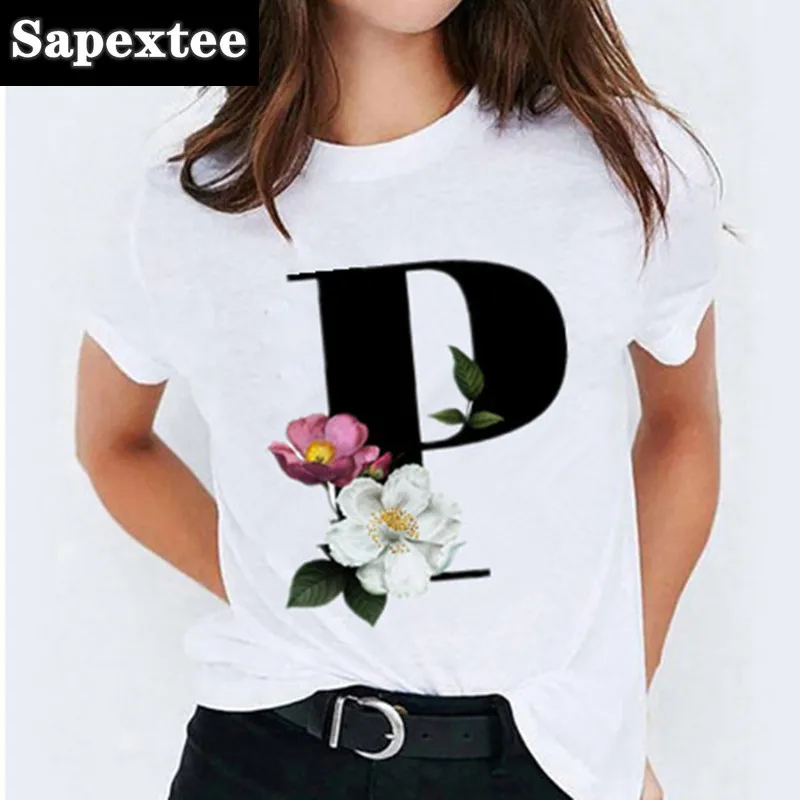 26 Letter Printed Women T-shirts Harajuku 2021 New Tops Casual Tee Summer Short Sleeve Graphic Female T shirt for Women Clothing - 6