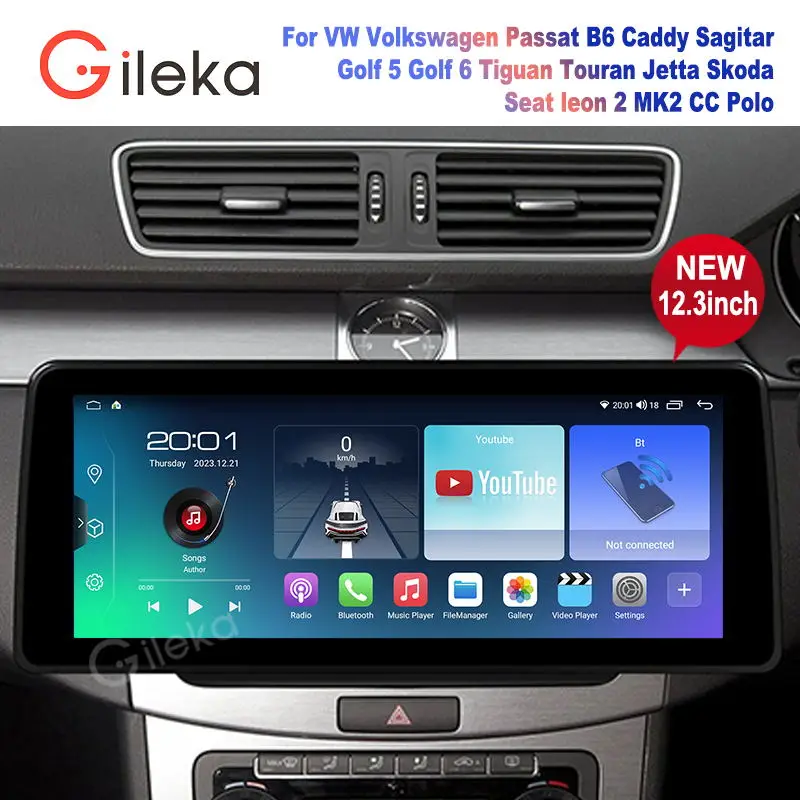 Android Car Radio Head Unit Per Vw Volkswagen Passat B6 Caddy Sagitar Golf 5 Golf 6 Tiguan Touran Jetta Skoda Seat Leon Mk Polo