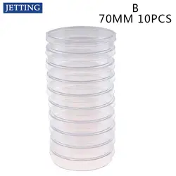 10Pcs 70mm Polystyrene Sterile Petri Dishes Bacteria Culture Dish for Laboratory Medical Biological Scientific Lab Supplies