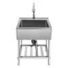 Black&Silver，Durable Kitchen sinks with Pull-Out Faucet, Adjustable Temperature, and Space-Saving Bottom Shelf 4