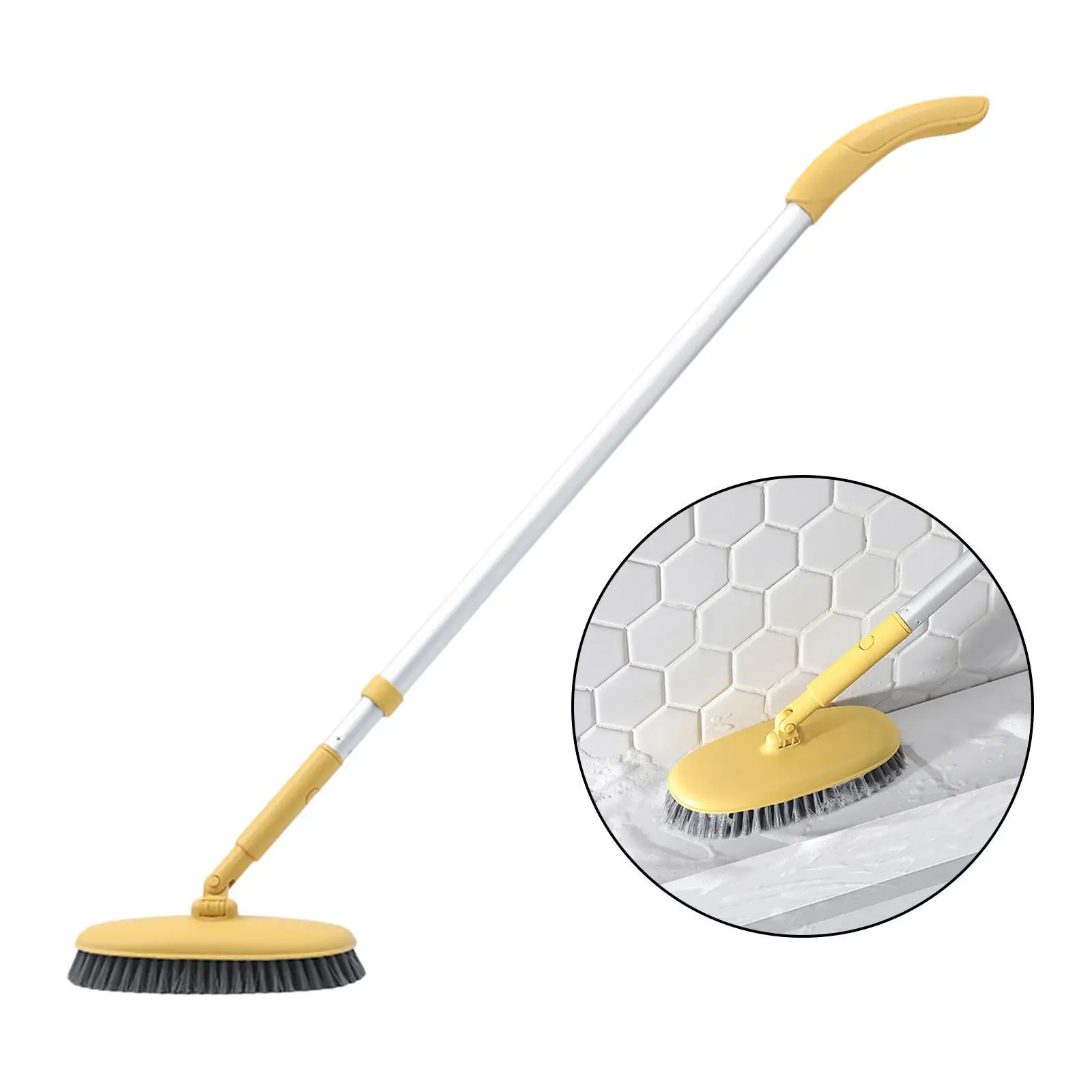 Floor Scrub Brush with Long Handle Scrubber for Swimming Pool Patio Garages