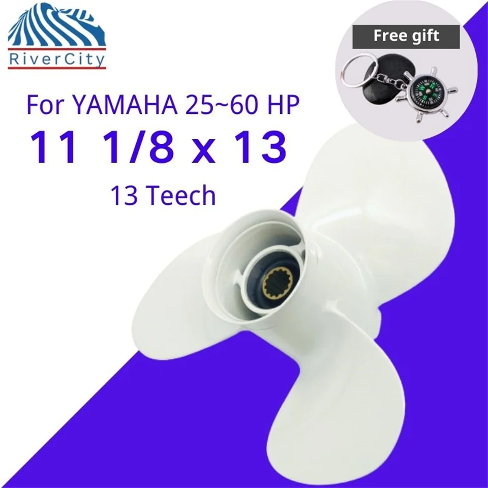 

Outboard Propeller For Yamaha 25hp 30HP 40HP 48HP 50HP 55HP 11 1/8x13 Boat Aluminum Alloy Screw 3 Blade 13 Spline Marine Engine