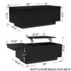 LED Coffee Table with USB Ports and Outlets Lift Top Coffee Tables with Storage High Modern Center Table for Living Dining Room 6