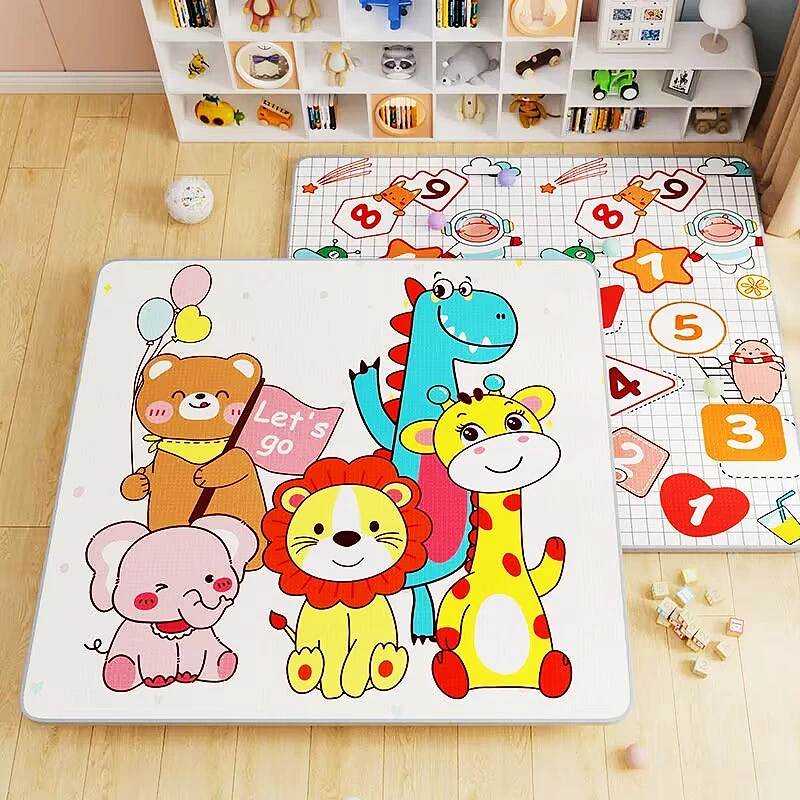 

Thick 200*180cm Play Mats for Children's Large Size Safety Mat 1cm EPE Environmentally Friendly Baby Crawling Folding Mat Carpet