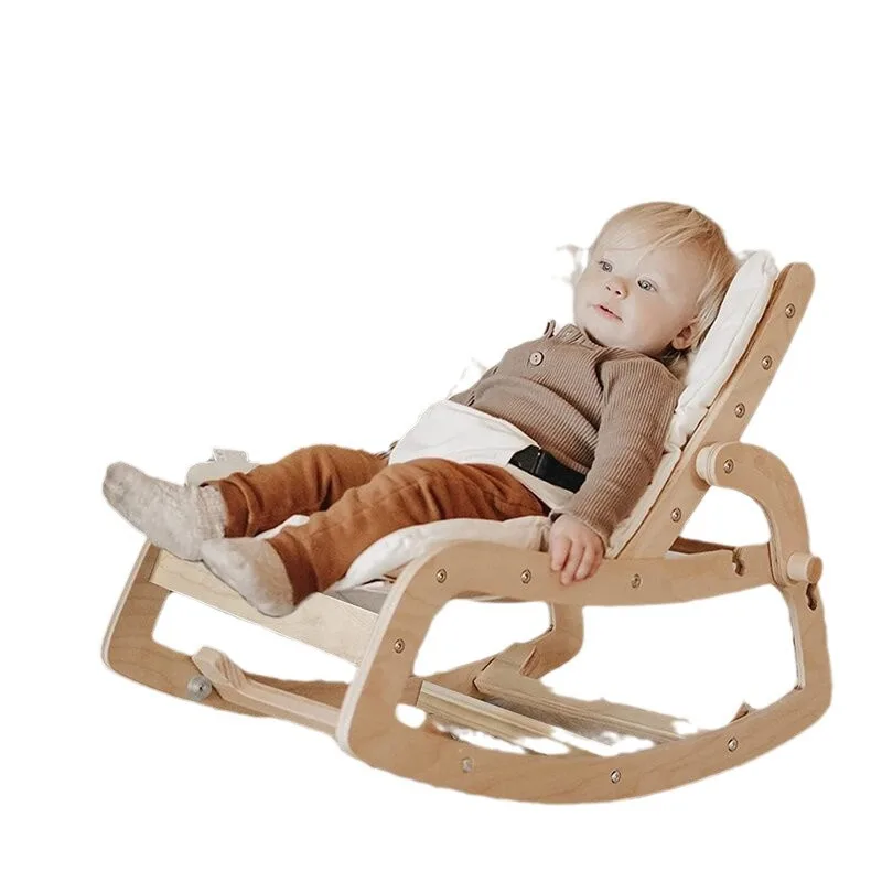 

Baby rocking chair solid wood baby artifact rocking chair home newborn recliner multifunctional wooden baby soothing chair