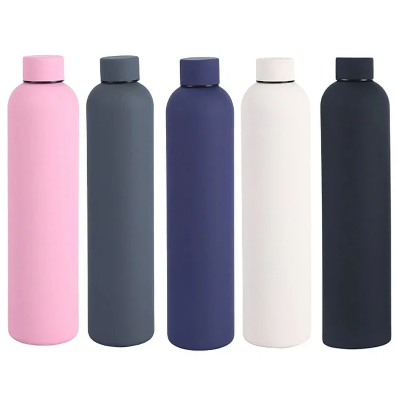 

Double-walled stainless steel leak-proof insulated water bottle, sports coffee, straight cup, black, 1000ml