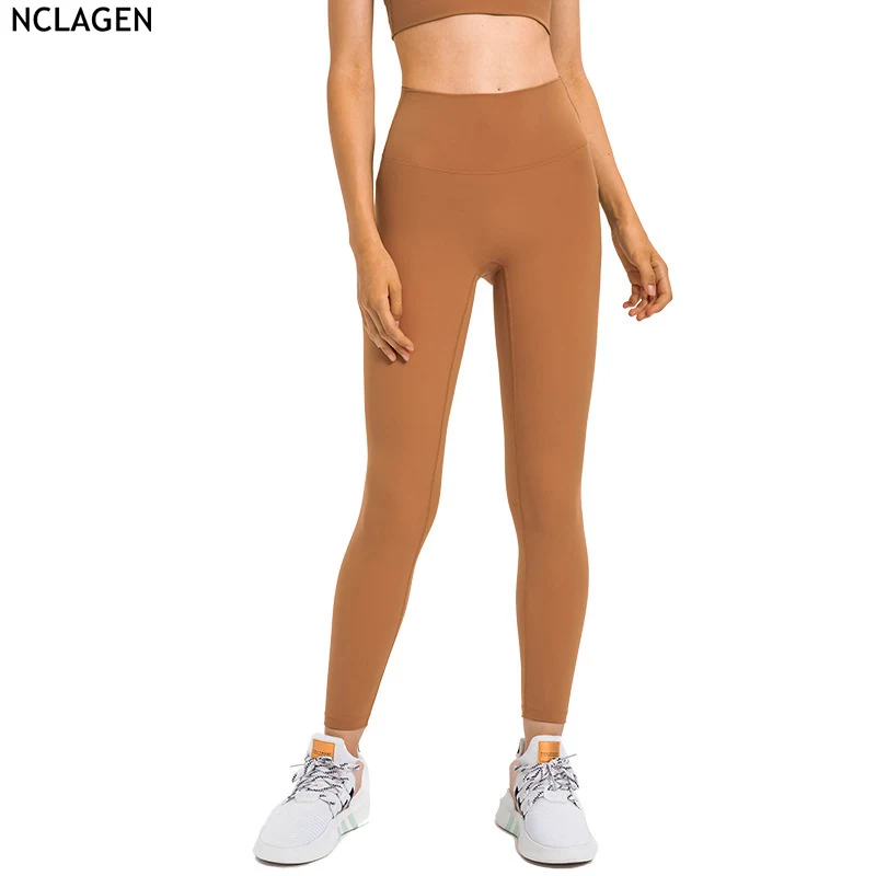 

NO Front Seam Sport Leggings Women's Yoga Pants High Waist Slim Naked-feel Fabric Squat Proof Fitness Elastic GYM Tights NCLAGEN