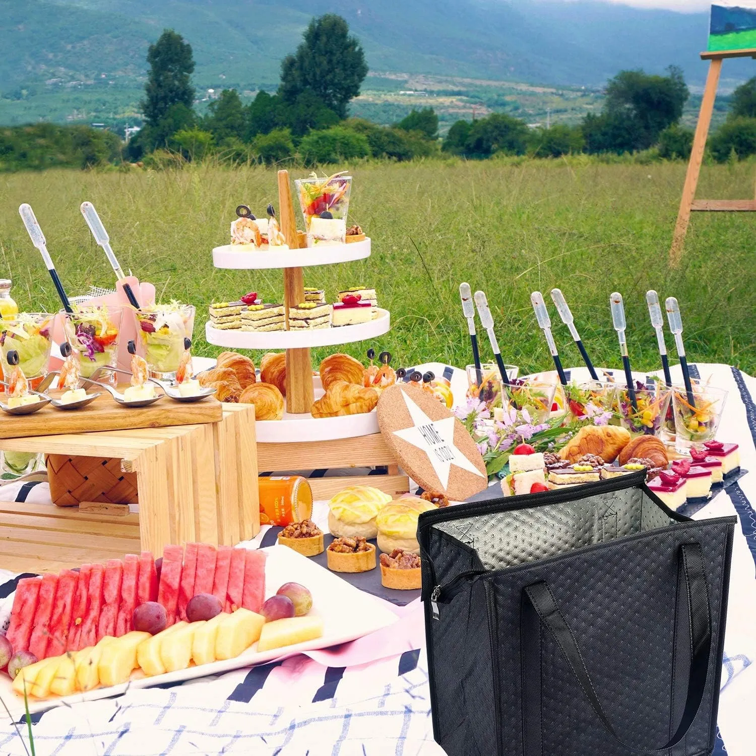 1 Large Insulated Shopping Bag Reusable Cooler Tote with Handle and Zipper Closure, The... - SKU RCT01025 - UGI Packaging