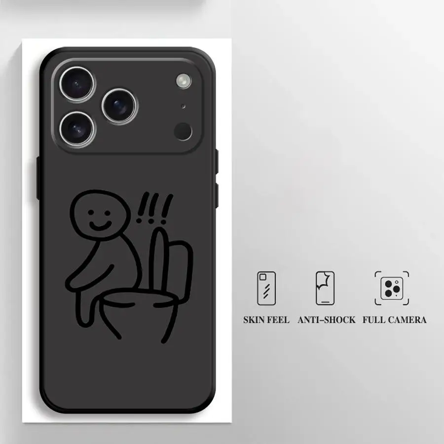 Adorable Cartoon Matchman Black Soft Phone Cover Case