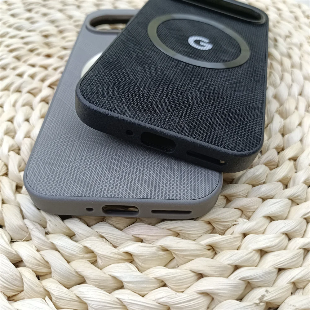 Enhanced Grid Pattern Magnetic Phone Case with Shockproof Back Cover