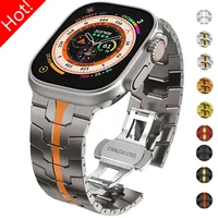 Bracelet de luxe en acier inoxydable pour Apple Watch Ultra 3 2 49mm 46mm 42mm 45mm 44mm 41, Bracelet en métal Iwatch 11 10 9 8 7 6 5 SE 1