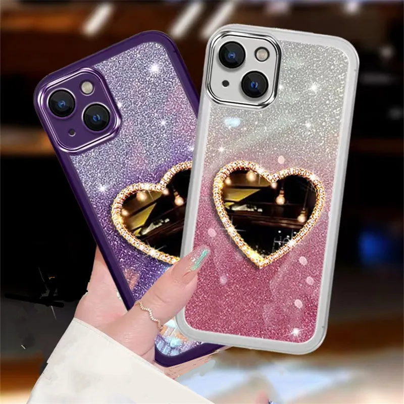 Bling Glitter Mirror Soft Phone Case For Samsung Galaxy A53 A33 A73 A22 A23 A13 A11 A31 A2 1S A20 A30 A32 A12Clear Jelly_voghion.com