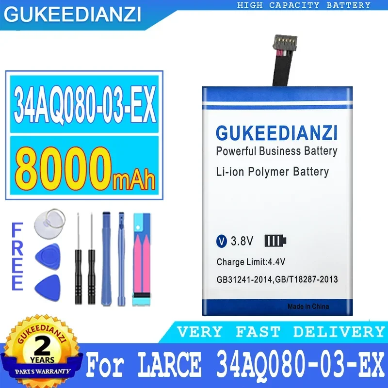 

Аккумуляторная батарея для смартфона LARCE 34AQ080-03-EX, 8000 мАч