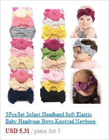 3Pcs/set Kids Elastic Floral Hairband Set Children'S Simple Solid Color Bow Hair With Suit Hair Bands For Baby Girls newborn socks for babies