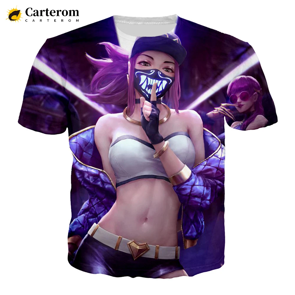 

Sexy Akali 3D Print T-shirt League Of Legends T Shirt Men Women Fashion Casual Harajuku Style Tshirt Streetwear Cool Tops