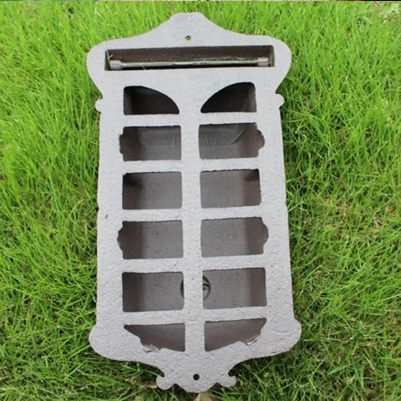 Wall mounted mailbox Retro Style Waterproof Newspaper Letter Mailbox Postbox Post Cse Box Cast Iron Vintage Pastoral Home Wall Mounted Mailbox