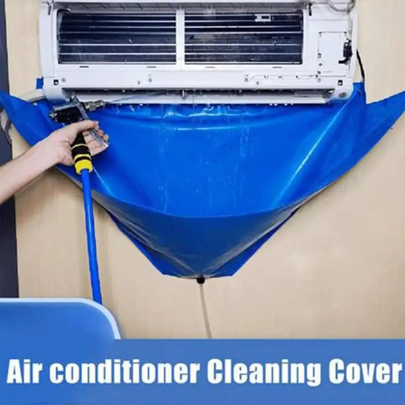 

Large Air Conditioner Cleaning Cover with Water Pipe Waterproof Wall Mounted Split Air Conditioner Dust Washing Clean Cover