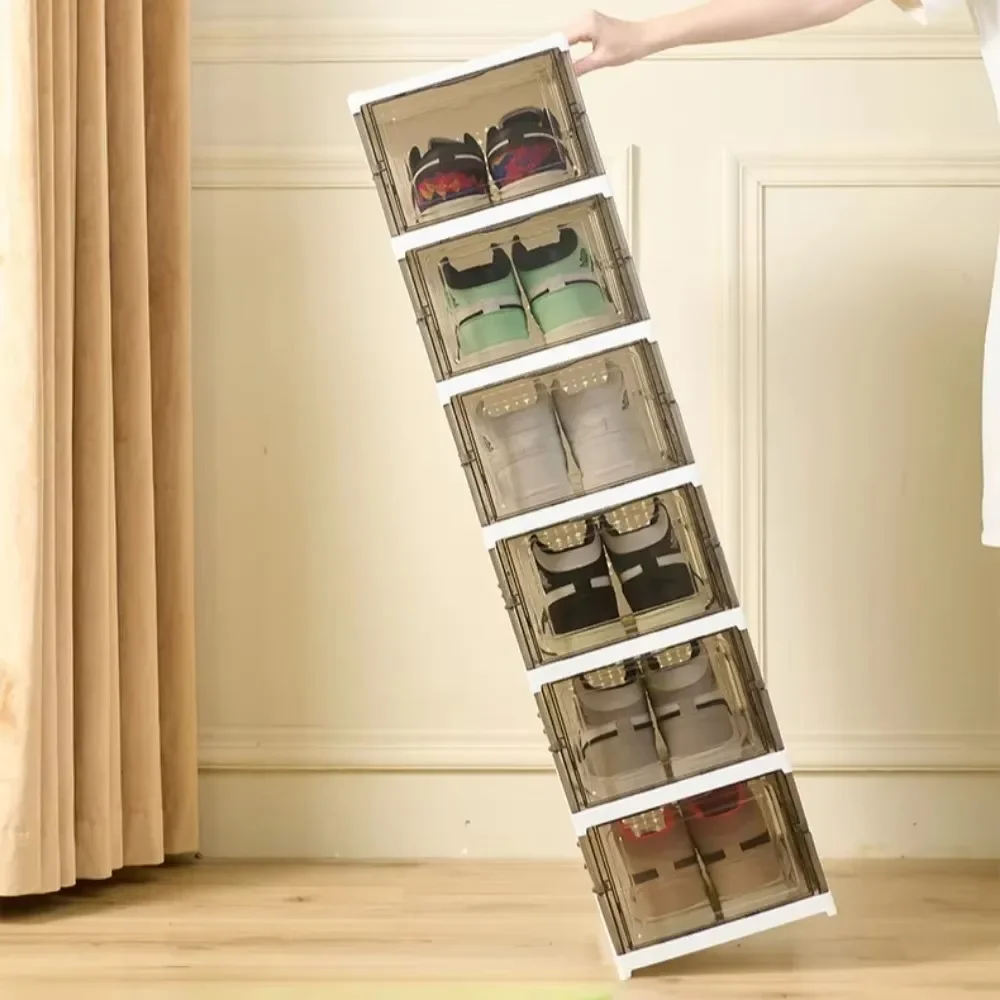 Multi Layer Shoe Box Thickening No Installation Required Transparent Simple Shoes Organizer Foldable Easy Dust-Proof Storage Box