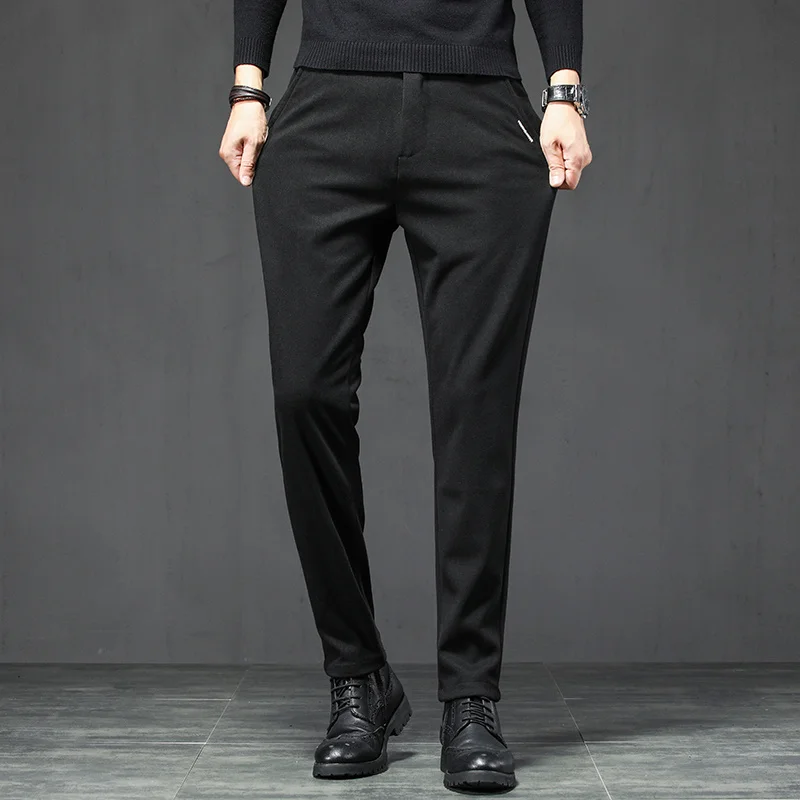 

2022 New Trendy Men's Elegant Pants Luxury Straight Social Business Casual Stretch Trousers Male Designer Clothing