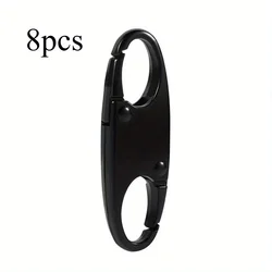 SecureLock Anti - Theft Zipper Clips - Durable Locking Zipper Pulls with Double Opening Connector (8 - Pack) (Black)