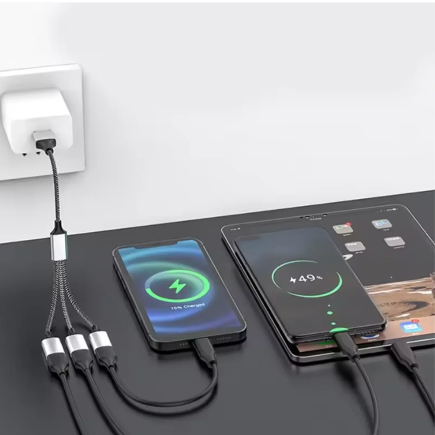 3-Port USB Extension Hub with Male to Female Splitter Cable