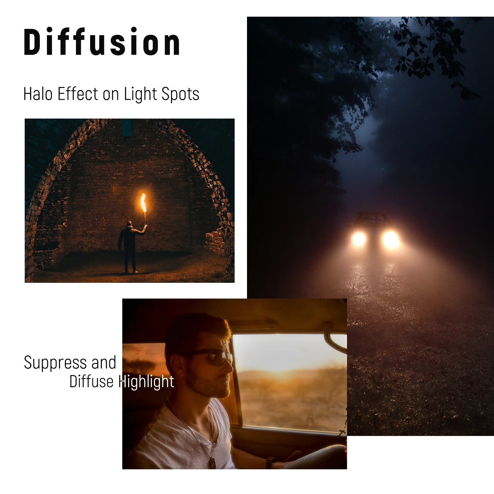 Black Diffusion 1/2 Filter Mist Dreamy Cinematic Filter Ultra Slim Water Repelle