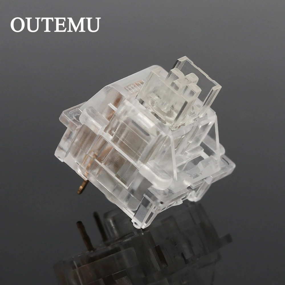 Outemu Transparent Mechanical Keyboard Switches Silent Linear MX 45/65gf 3pin RGB Game for White Shaft |