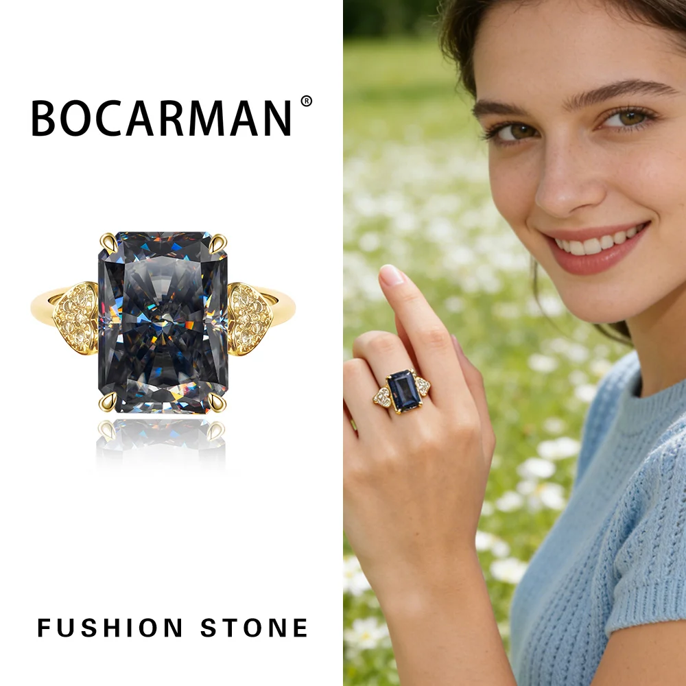 Mint Green Zircon Rectangular Vintage Wedding Ring - Colorful Statement Cocktail Jewelry