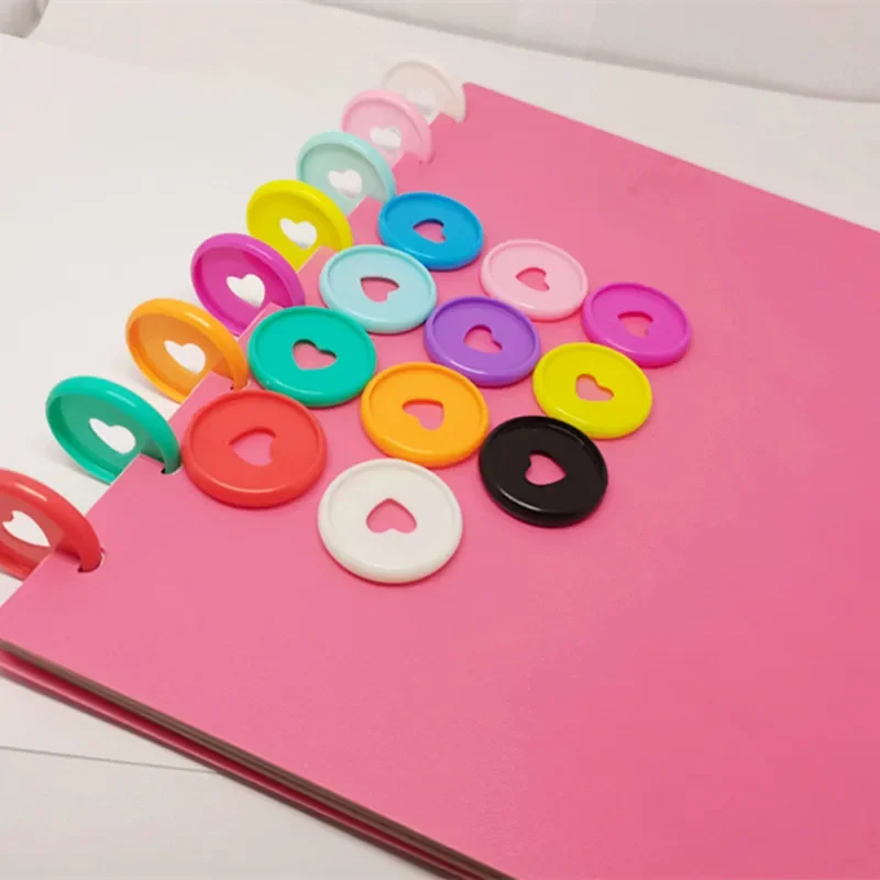 28Mm Ultra-Dunne Kleur Plastic Binding Ring Paddestoel Gat Losbladige Notebook Liefde Disc Binding Levert Record boek Lijm