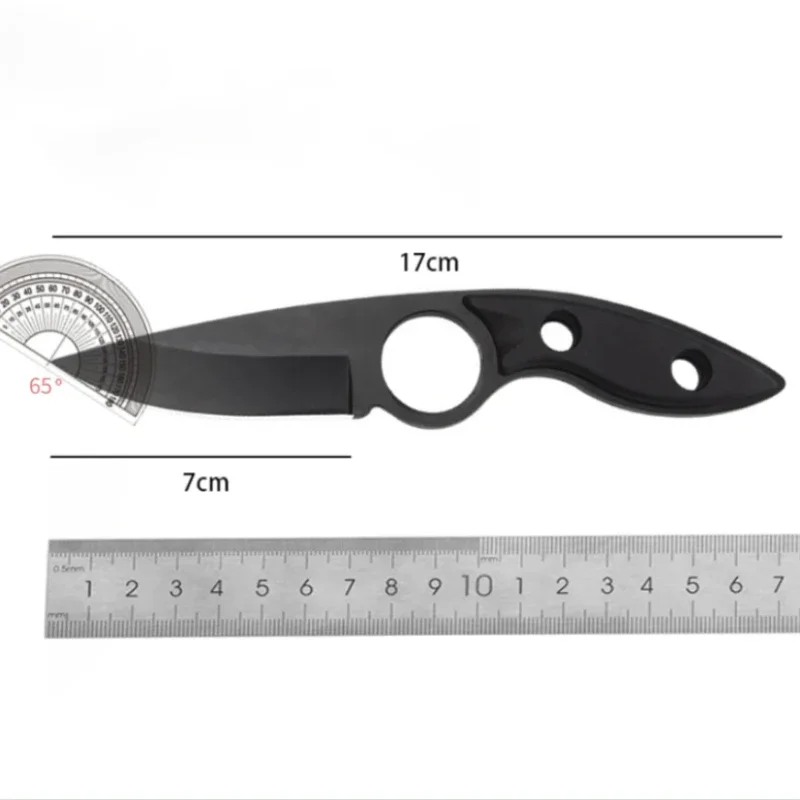 New outdoor multi-function straight knife, portable EDC small straight knife, camping self-defense survival knife with K sheath 6
