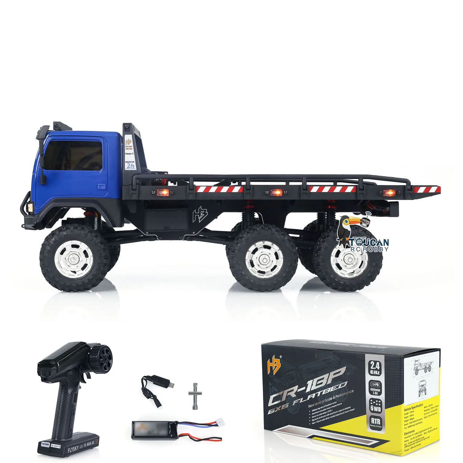 RTR 1/18 RC Crawler 6x6 Flatbed Truck Rock Car Hobby Plus CR18P Remote Control Off-Road Model 2-Speed Transmission Vehicle Light 5