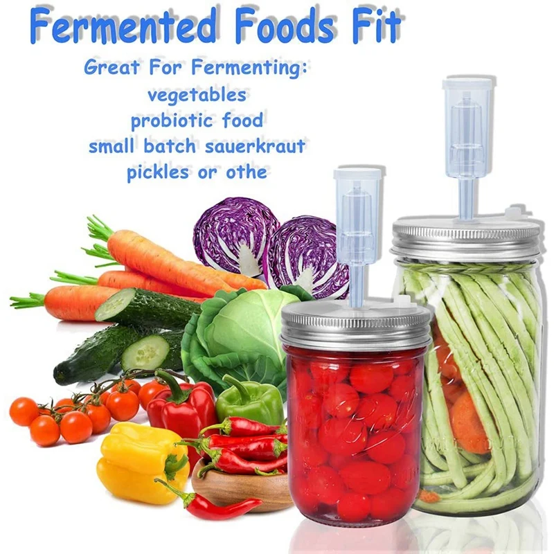 Fermentation Lid,Airlocks For Fermenting For Wide Mouth Mason Jar Fermenting Lids Making Sauerkraut,Pickle,Hot Sauce