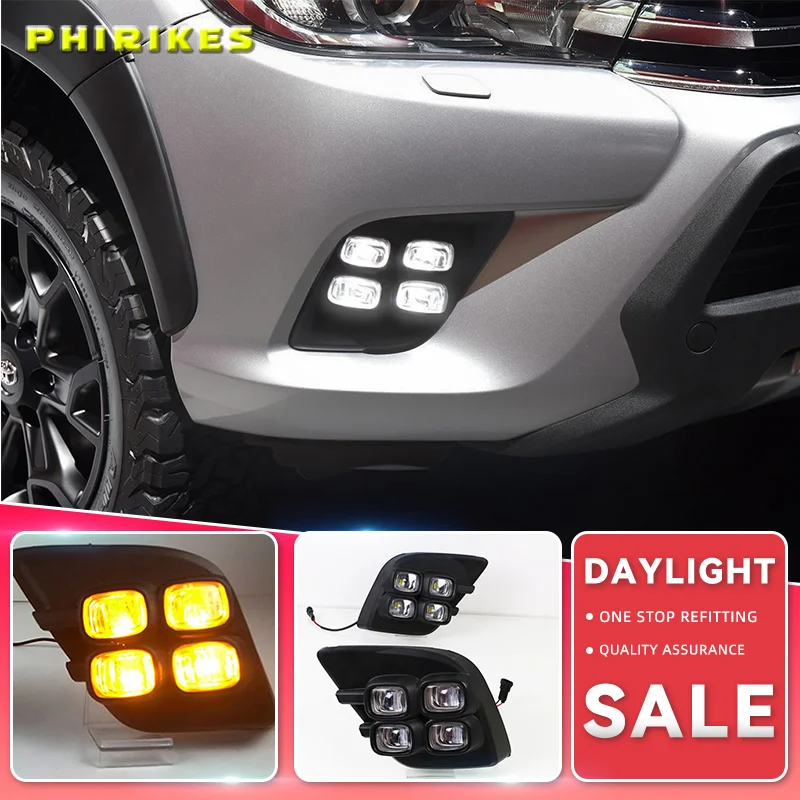 

Дневные ходовые огни, противотуманные фары с желтым указателем поворота для Toyota Camry 2012 2013 2014, 2 шт.