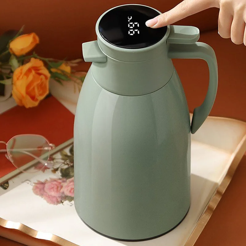 Stainless steel coffee cup 2L Xiaomi Coffee Thermos Digital Display Vacuum Flasks Large Capacity Hot Water Bottle Household Thermos Coffee Tea Kettle