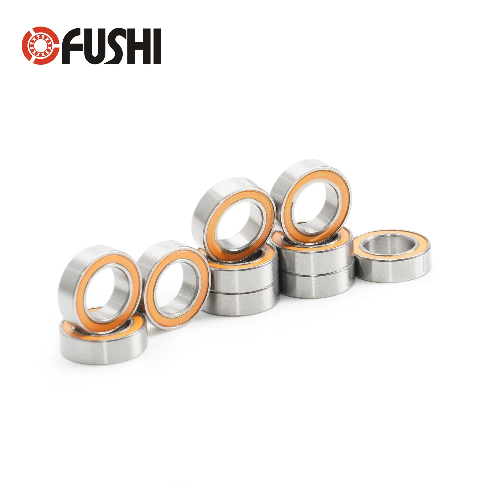 MR106RS Bearing 10PCS 6X10X3 mm ABEC-3 Miniature MR106-2RS Ball Bearings Orange Sealed MR106 2RS Bearing
