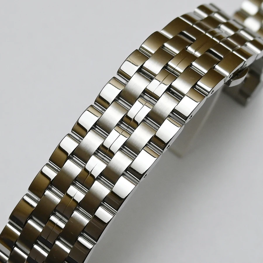 Sleek Stainless Steel Curved End Watch Band