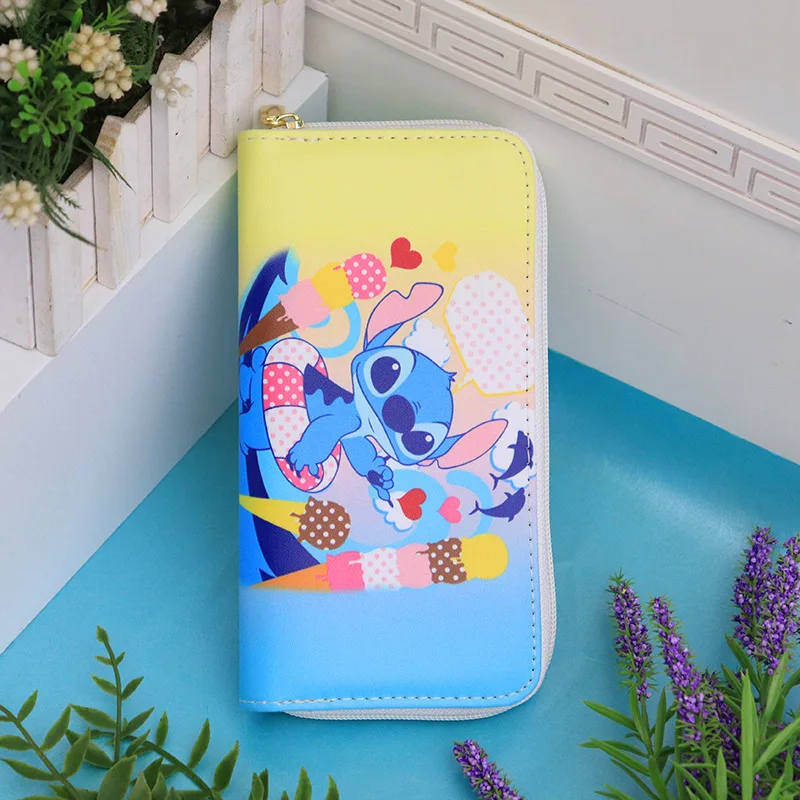 Disney cartoon coin bag Stitch lovely wallet cartoon pu girl boy card gchildren holder Clutch